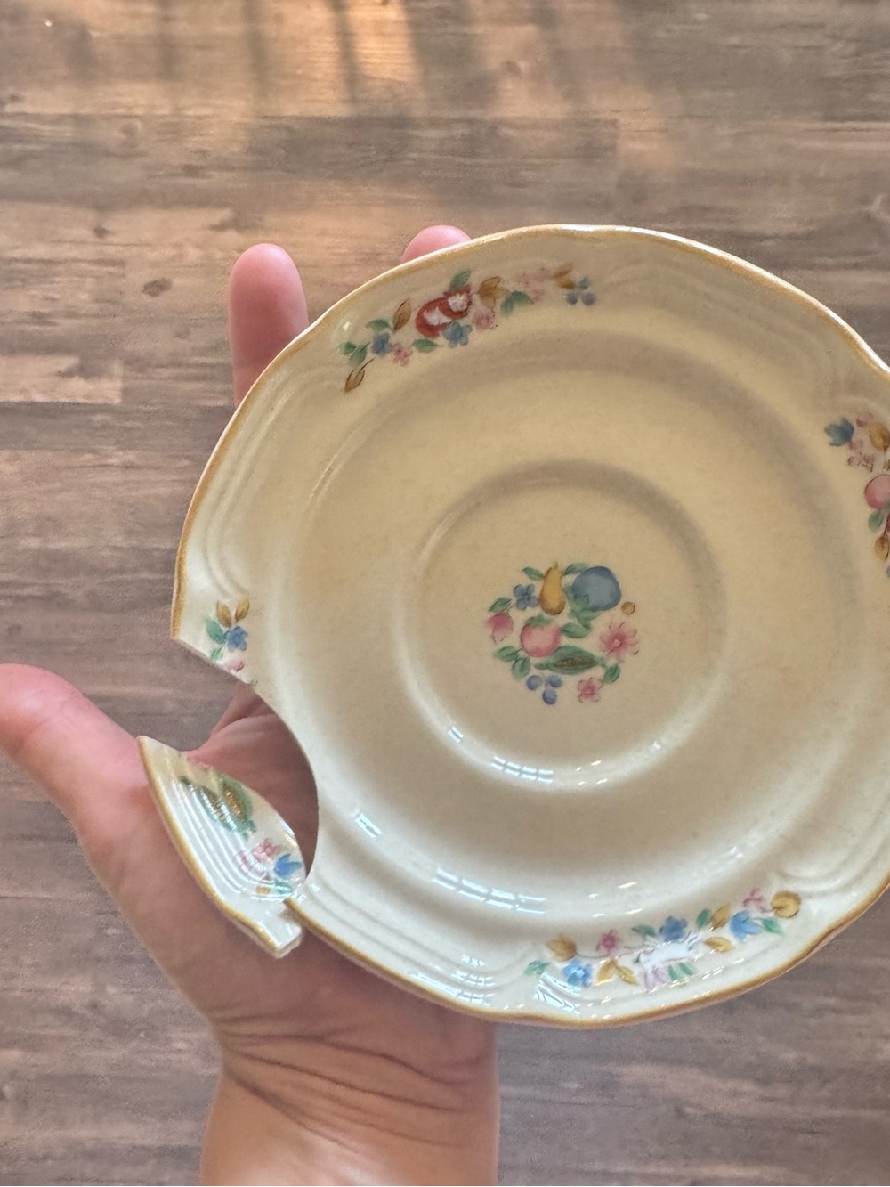 vintage International Tableworks Heartland Village saucer broken